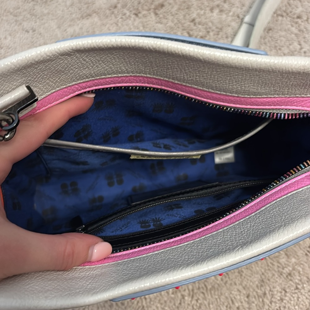 Vali Crossbody Handbag - Small (grey, white, orange, pink, and light blue) - Picture 5 of 8